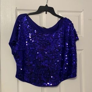 Sequin royal blue crop top